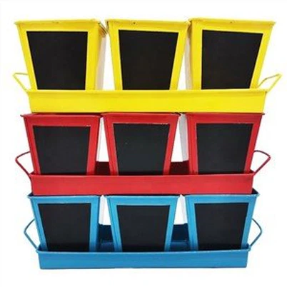 Μεταλλικές γλάστρες τετράγωνο με δίσκο